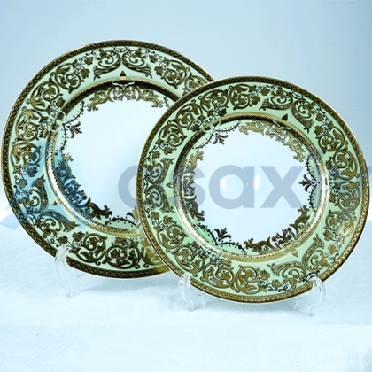 Тарелки фарфоровые "Изумруд" от Karosa 8 (20см)