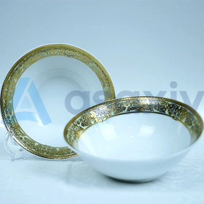 Салатники круглые фарфоровые "Изумруд" от Karosa 5,5 (14см)
