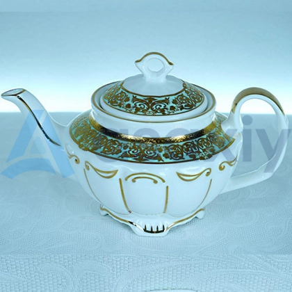 Чайник фарфоровый "Изумруд" от Karosa 9 (23 см)