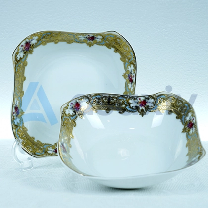 Салатники квадратные фарфоровые "Fiore" от Karosa 6 (15см)