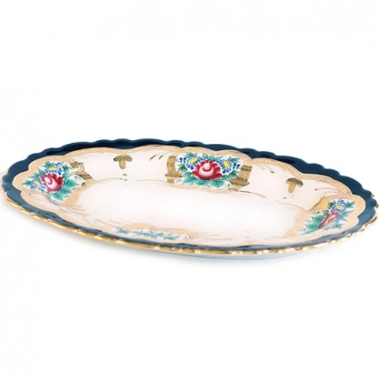 Тарелки овальные с золотом 23 см "Дворцовый" от Wellmax