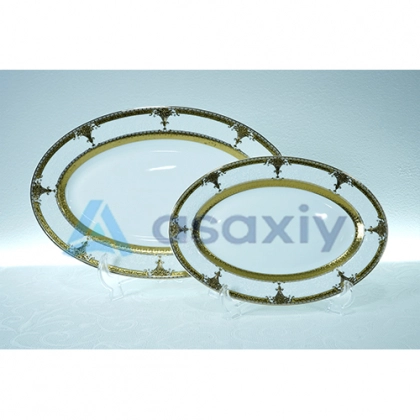 Тарелки овальные фарфоровые от Karosa 10 (25 см) 349