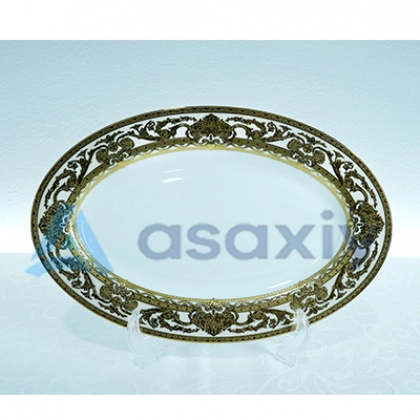 Тарелки овальные фарфоровые от Karosa 10 (25 см) 3683