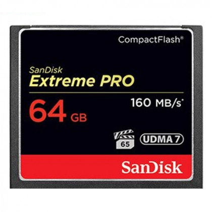 SanDisk Extreme Pro CompactFlash 160MB/s 64GB xotira kartasi