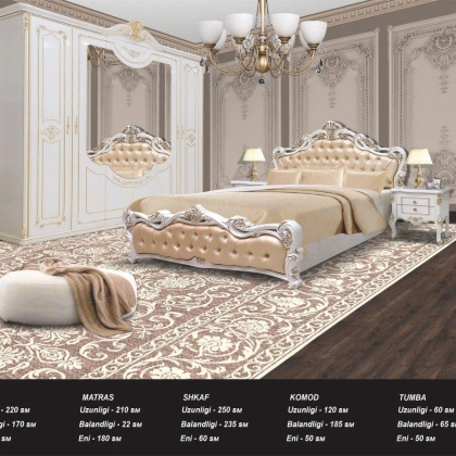 Model 7022 yotoqxona mebeli (oq)