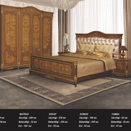 Model 7114 yotoqxona mebeli (yong‘oq rang)