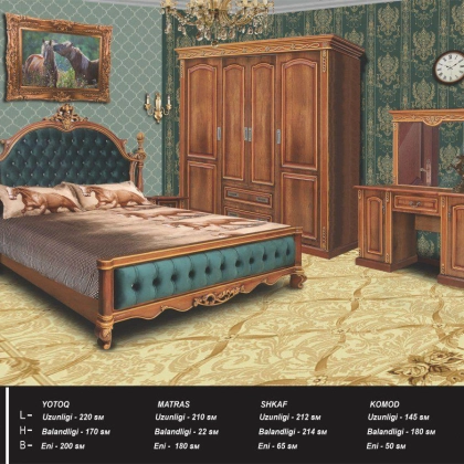 BEK yotoqxona mebeli (yong‘oq rang)