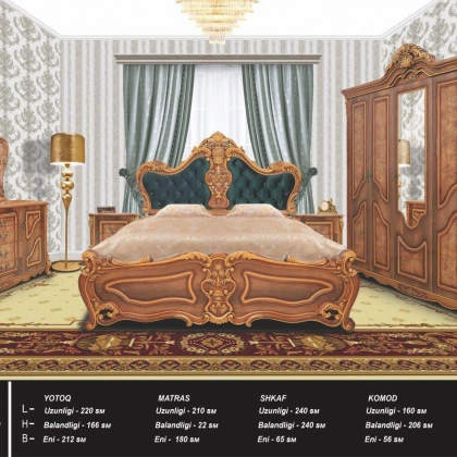 SHOX yotoqxona mebeli (yong‘oq rang)