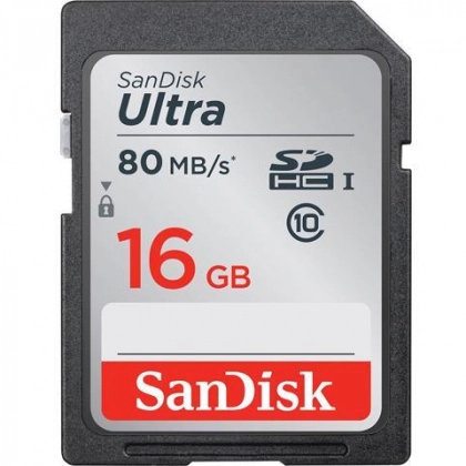 SanDisk Ultra SDXC Class 10 UHS-I 80MB/s 16GB xotira kartasi