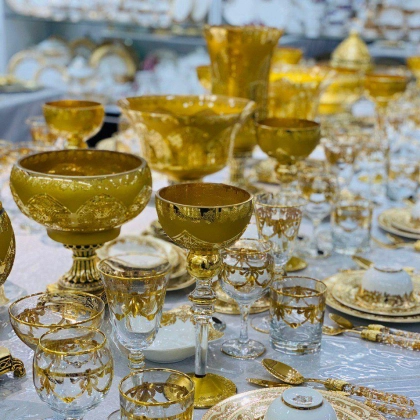 KIBELE meva va konfet idishlari to‘plami (tillarang, 12 buyumli)