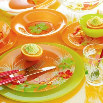 POP FLOWERS MIX – 46 buyumli, 6 kishilik Luminarc dasturxon servizi