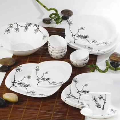 MING BLACK – 46 buyumli, 6 kishilik Luminarc dasturxon servizi