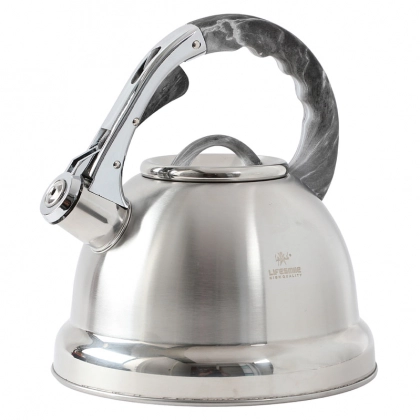 Чайник со свистком 3 л. от Life Smile (серая ручка, чёрная ручка, бордовая ручка)