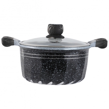 Granit qoplamali, 1 litrlik Lifesmile kastryuli (qora, kulrang, to‘q qizil)