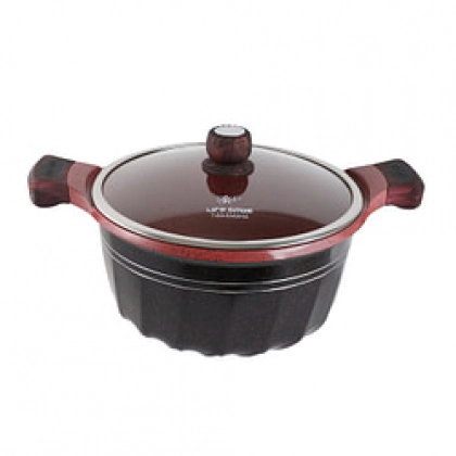 Кастрюля с гранитным покрытием от Lifesmile 4 литр (чёрный, серый, бардовый)