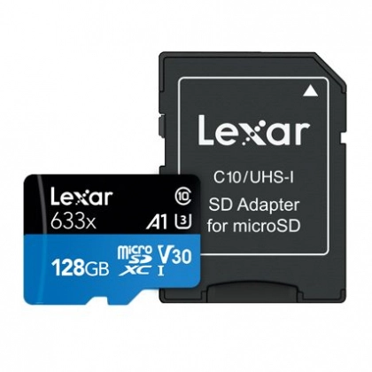Карта памяти Lexar microSDXC UHS Class 1 633x 128GB+SD adapter - фото №1 Карта памяти Lexar microSDXC UHS Class 1 633x 128GB+SD adapter
