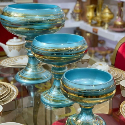 KIBELE meva va konfet idishlari to‘plami (13 buyumli, moviy)