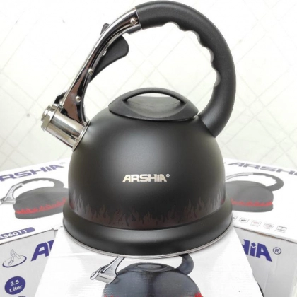 Arshia (qora) hushtakli va indikatorli choynagi