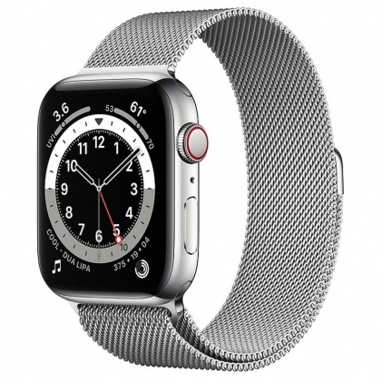 Apple Watch Series 6 GPS + 4G 44mm Stainless Steel Case with Milanese Loop (Silver) smart-soati