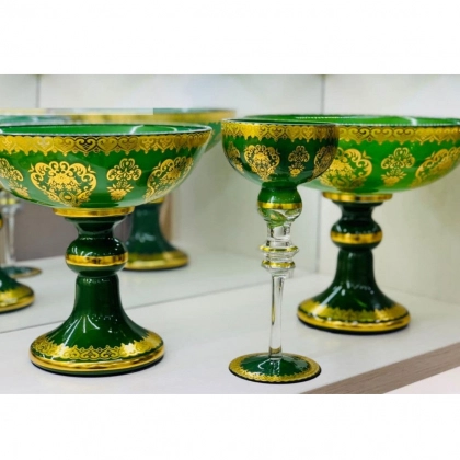 Набор фруктовниц и конфетниц от KIBELE 12 предметов (реплика) green, gold,beige, gray