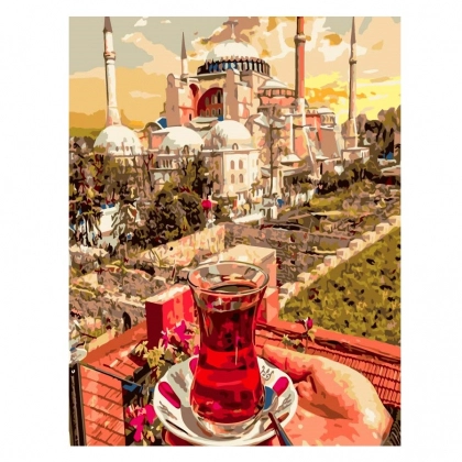 "Istanbulda choyxo&lsquo;rlik" 50x40 sm X2715 &ndash; raqamlar bo&lsquo;yicha bo&lsquo;yaluvchi surat