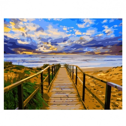 "Dengiz sari yo&lsquo;l" 50x40 sm X2771 &ndash; raqamlar bo&lsquo;yicha bo&lsquo;yaluvchi surat