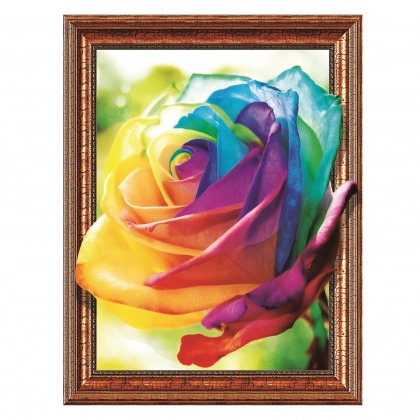 Алмазная живопись "Радужная роза" 50х40 см ZX031
