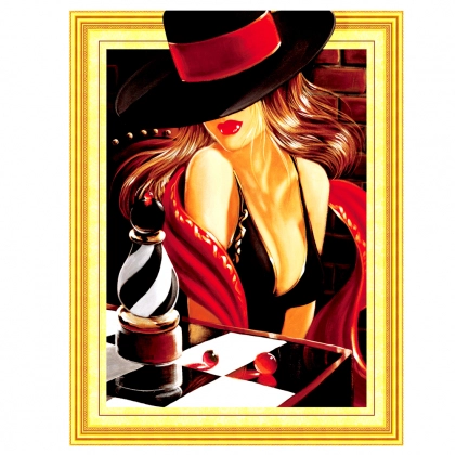 Алмазная живопись "Женщина" 50х40 см AR108