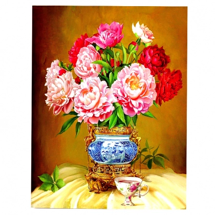 Алмазная живопись "Букет пионов" 50х40 см AR9768