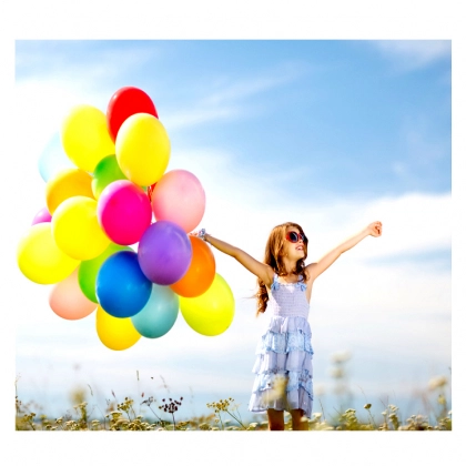 Алмазная живопись "Девочка с шарами" 50х40 см ZX8674