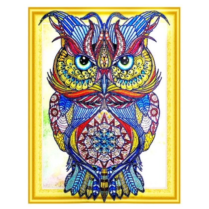 Алмазная живопись "Сова" 50х40 см LP013 (Не полная выкладка)