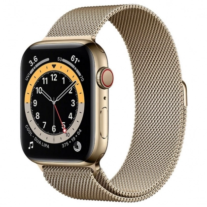 Смарт часы Apple Watch Series 6 GPS + 4G 44mm Stainless Steel Case with Milanese Loop (Gold)