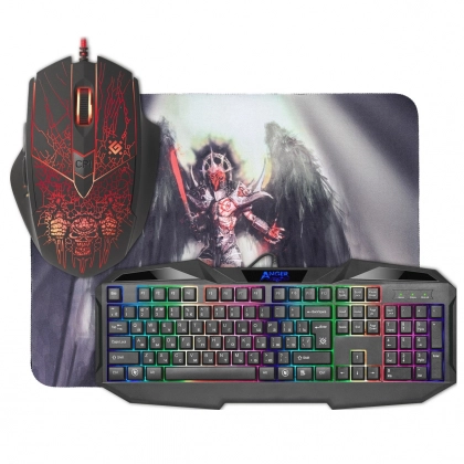 Defender Anger MKP-019 Black USB klaviatura va sichqoncha to‘plami