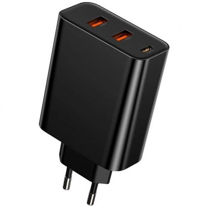 Сетевое зарядное устройство Baseus PD 3.0+QC 4+ 2xUSB+USB Type-C Speed PPS Three Output 60W - фото №1 Сетевое зарядное устройство Baseus PD 3.0+QC 4+ 2xUSB+USB Type-C Speed PPS Three Output 60W