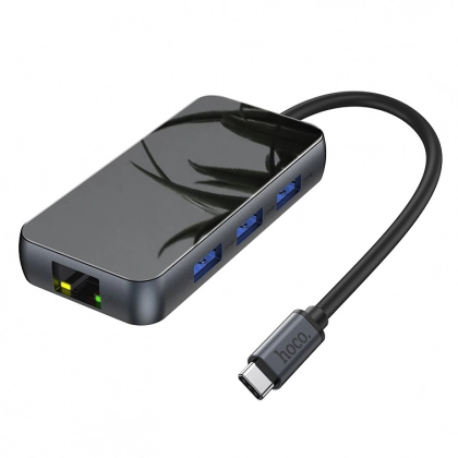 USB-концентратор Hoco HB16 Easy expand HDMI + PD + RJ45