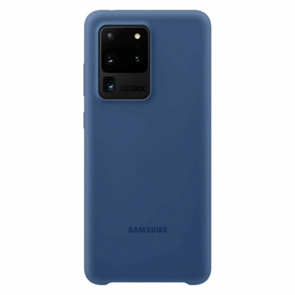 Чехол Silicone cover для Samsung Galaxy S20 Ultra, темно синий