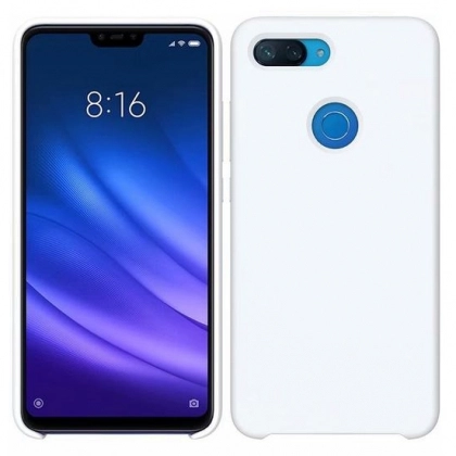 Xiaomi Mi8 Lite uchun Silicone cover g‘ilofi, oq 