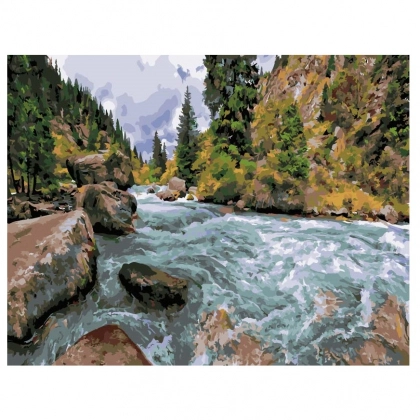 "Tog&lsquo; jilg&lsquo;asi" 50x40 sm X2711 &ndash; raqamlar bo&lsquo;yicha bo&lsquo;yaluvchi surat