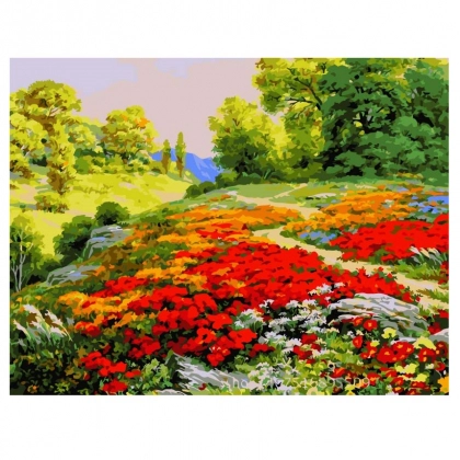 "Gullagan sayhonlik" 50x40 sm X2749 &ndash; raqamlar bo&lsquo;yicha bo&lsquo;yaluvchi surat