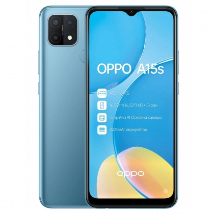 OPPO A15s 4/64GB Blue smartfoni