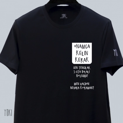 Футболка YOKI "Onamga kelin kerak" Black XXXL
