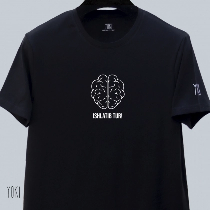 Футболка YOKI "Ishlatib tur" Black
