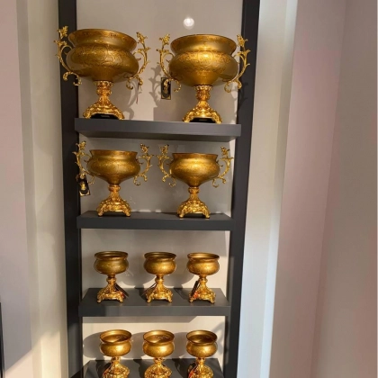 Набор фруктовниц и конфетниц QUEEN 12 предметов (blue, black, red, gold)