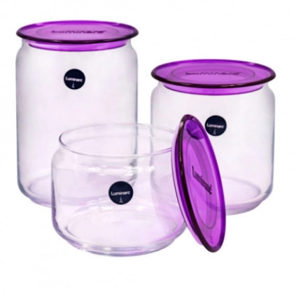 Luminarc Plano Purple (3ta) bankalar to‘plami