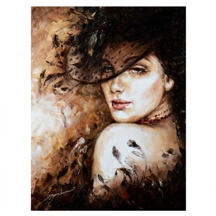 Картина по номерам "Портрет дамы в шляпе" 50х40 см KTL2008