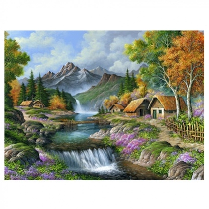 Картина по номерам "Горная деревня" 50х40 см Y5896
