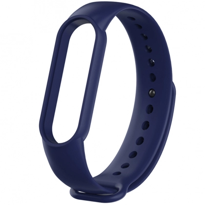 Силиконовый сменный браслет для Xiaomi Mi Band 5 Тёмно-синий