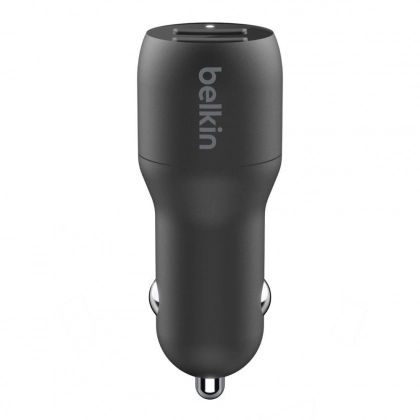 Автомобильное зарядное устройство Belkin с двумя портами USB-A с кабелем USB-C/USB-A (CCE001BT1MBK)