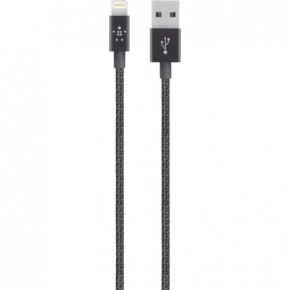 Кабель Belkin Mixit Metallic Lightning USB-A 2.4A 1.2m Black (F8J144bt04-BLK)