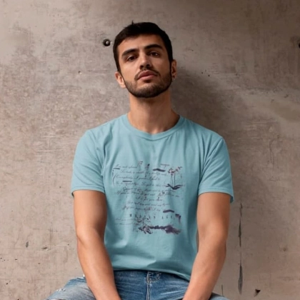 Футболка YSK 41103 (Blue, Beige)